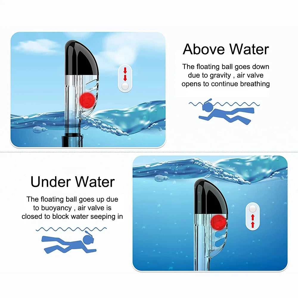 Snorkel and Diving Mask Foldable Anti-Fog Diving Mask Set