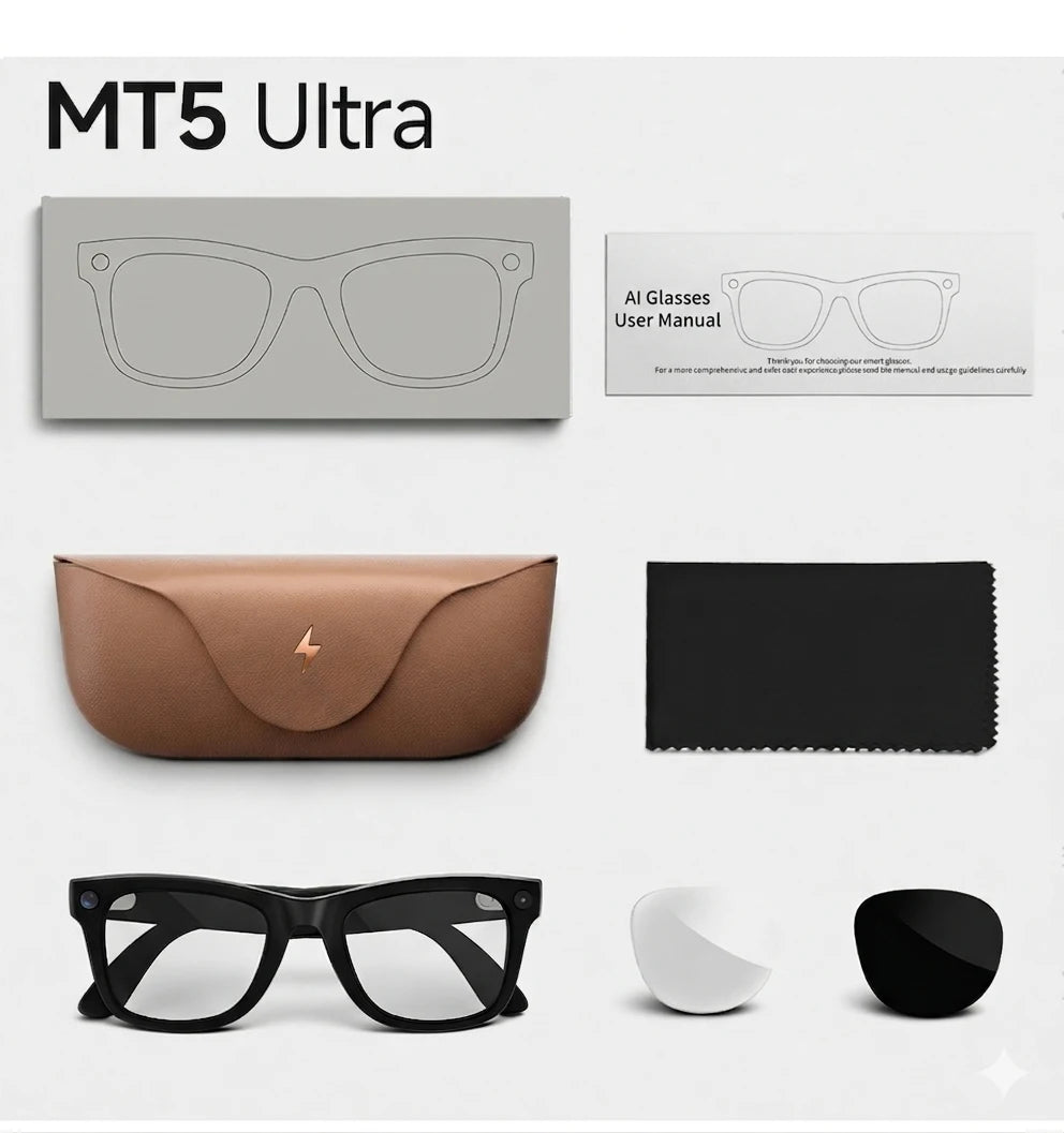 NEW MT5 Ultra AI Smart Glasses Real-time Translation Glasses