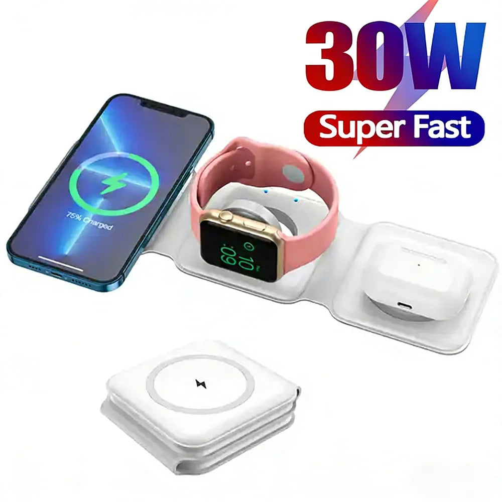 3 in 1 Magnetic Wireless Charger Pad Chargers Fast Charging