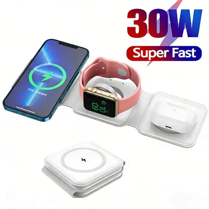 3 in 1 Magnetic Wireless Charger Pad Chargers Fast Charging