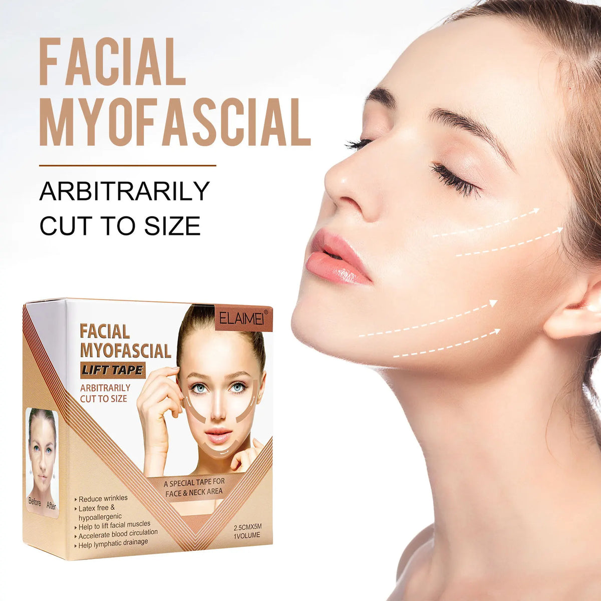 Instant Facial Myofascial Lift Tape Skin Lifting Removal Sticker