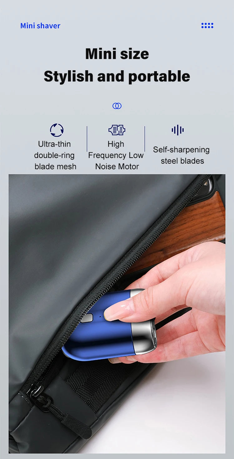 Portable Rotary Dual Ring Electric Shaver Men Shaver