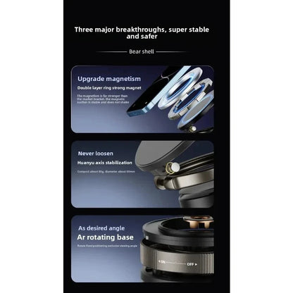 Magnetic Phone Holder for car, 360° Rotatable, Foldable & Adjustable