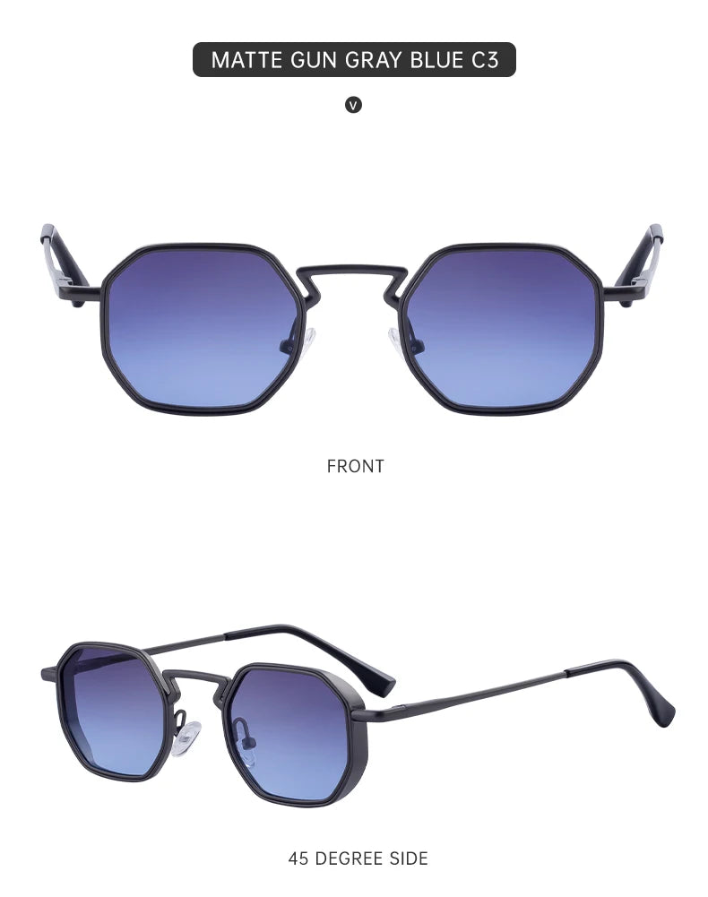 Small Frame Hexason Steampunk Sunglasses Men