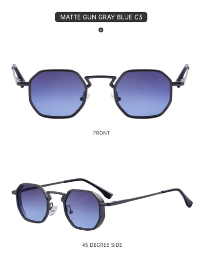 Small Frame Hexason Steampunk Sunglasses Men