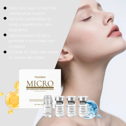 Hexapeptide Collagen Microneedle Serum Set Hydrating Facial Roller