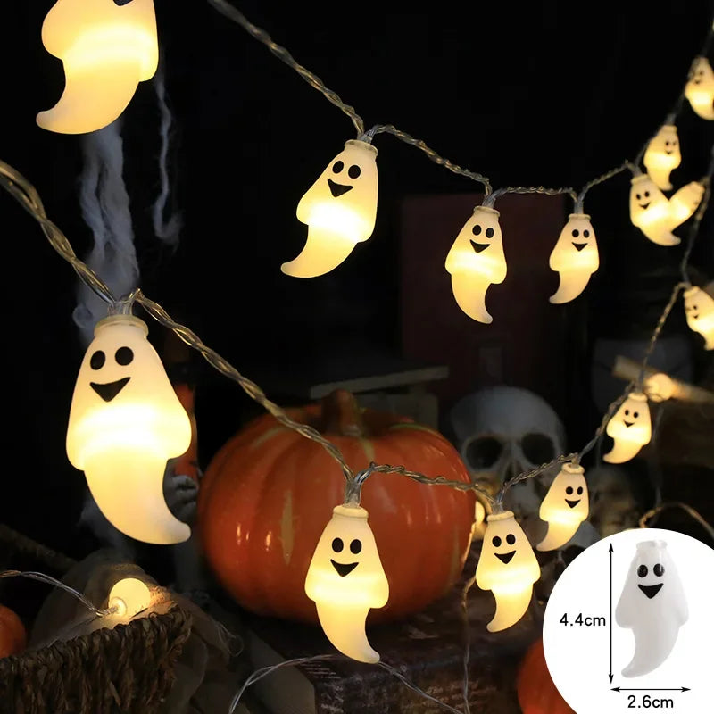 Halloween Decoration Led Light String Pumpkin Skull Head Eyeball Shaped Lamp String