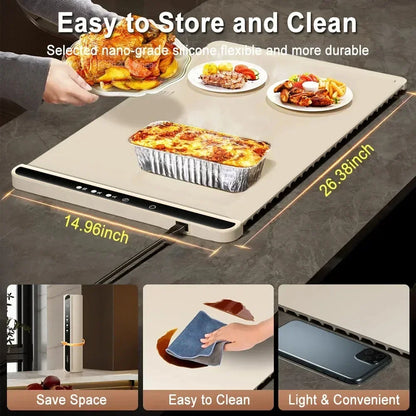 Foldable Food Warmer Electric Warming Tray Food