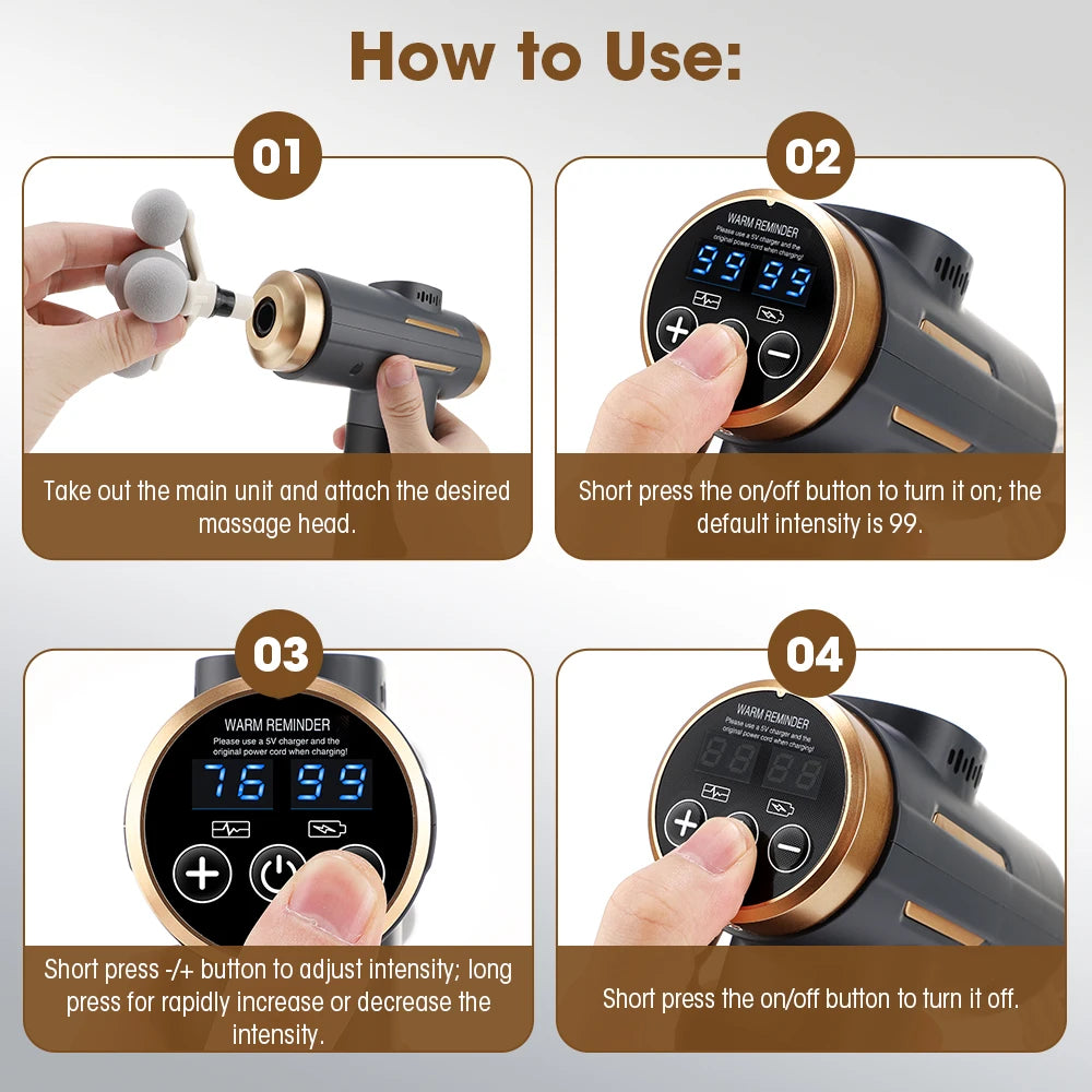 Electric Fascia Gun Head Deep Tissue Massager