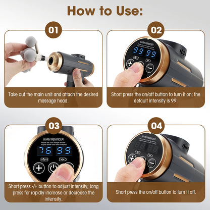 Electric Fascia Gun Head Deep Tissue Massager
