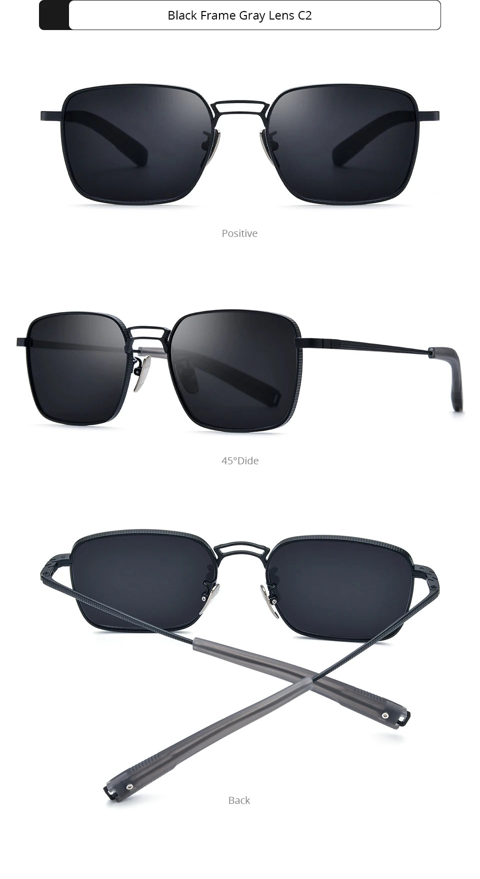 FONEX Titanium Sunglasses Men Famous Brand Design