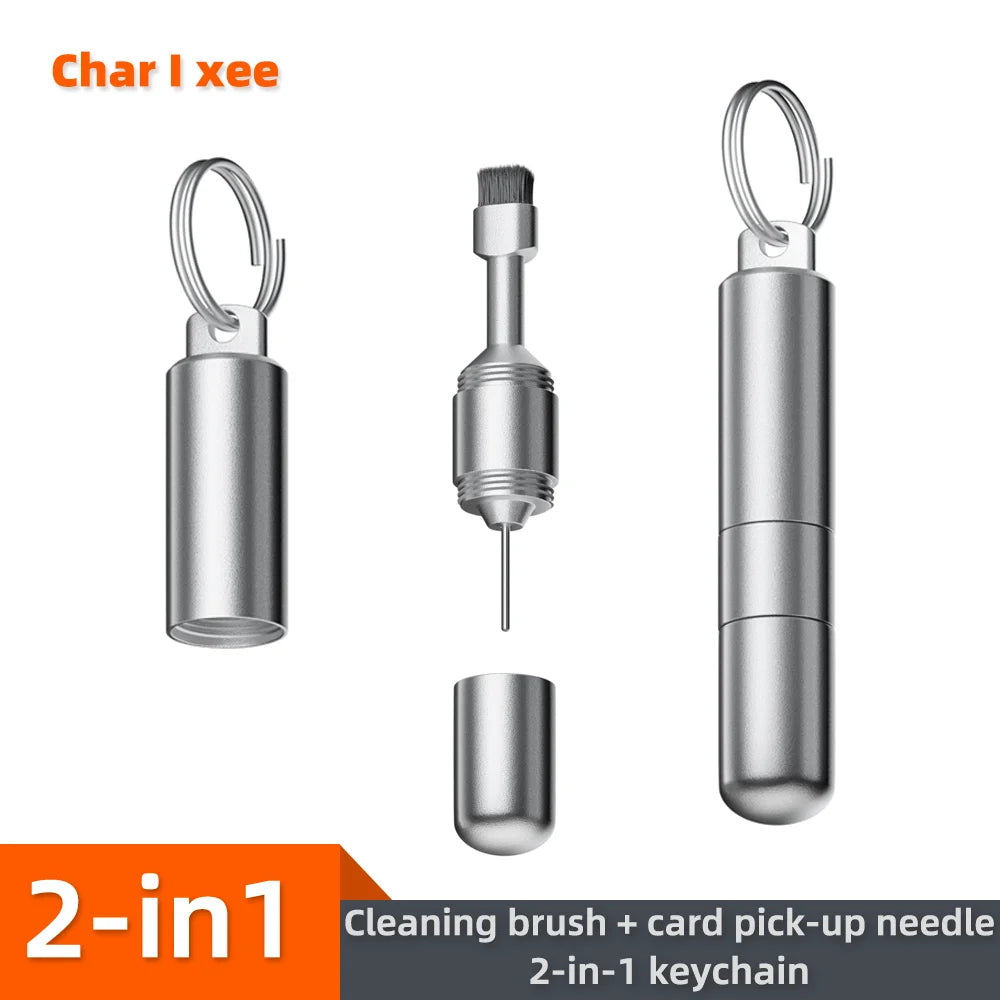 2 in 1 SIM Card Tray Removal Tool Portable Mini Keychain