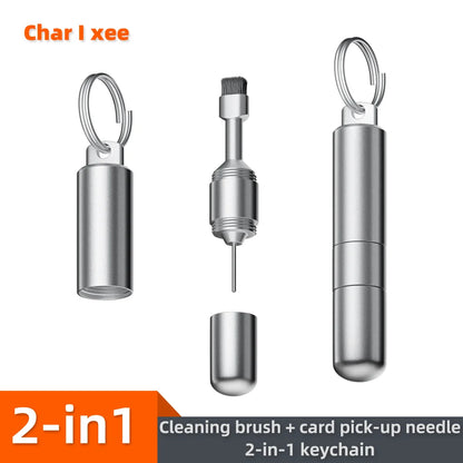 2 in 1 SIM Card Tray Removal Tool Portable Mini Keychain