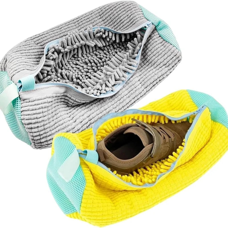 Shoe Washing Machine Bag with Liquid Shoe Brush Set