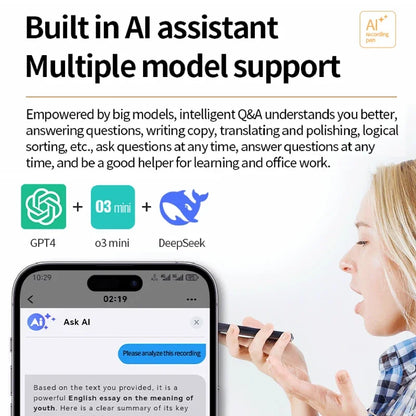AI ChatGPT Voice Recorder 8-128GB Recording Device