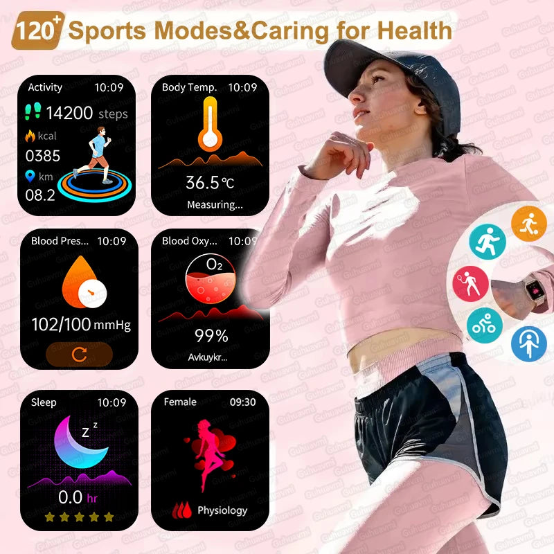 New Women Men AI Smart Diagnosis Watch HRV+PPG Blood Pressure