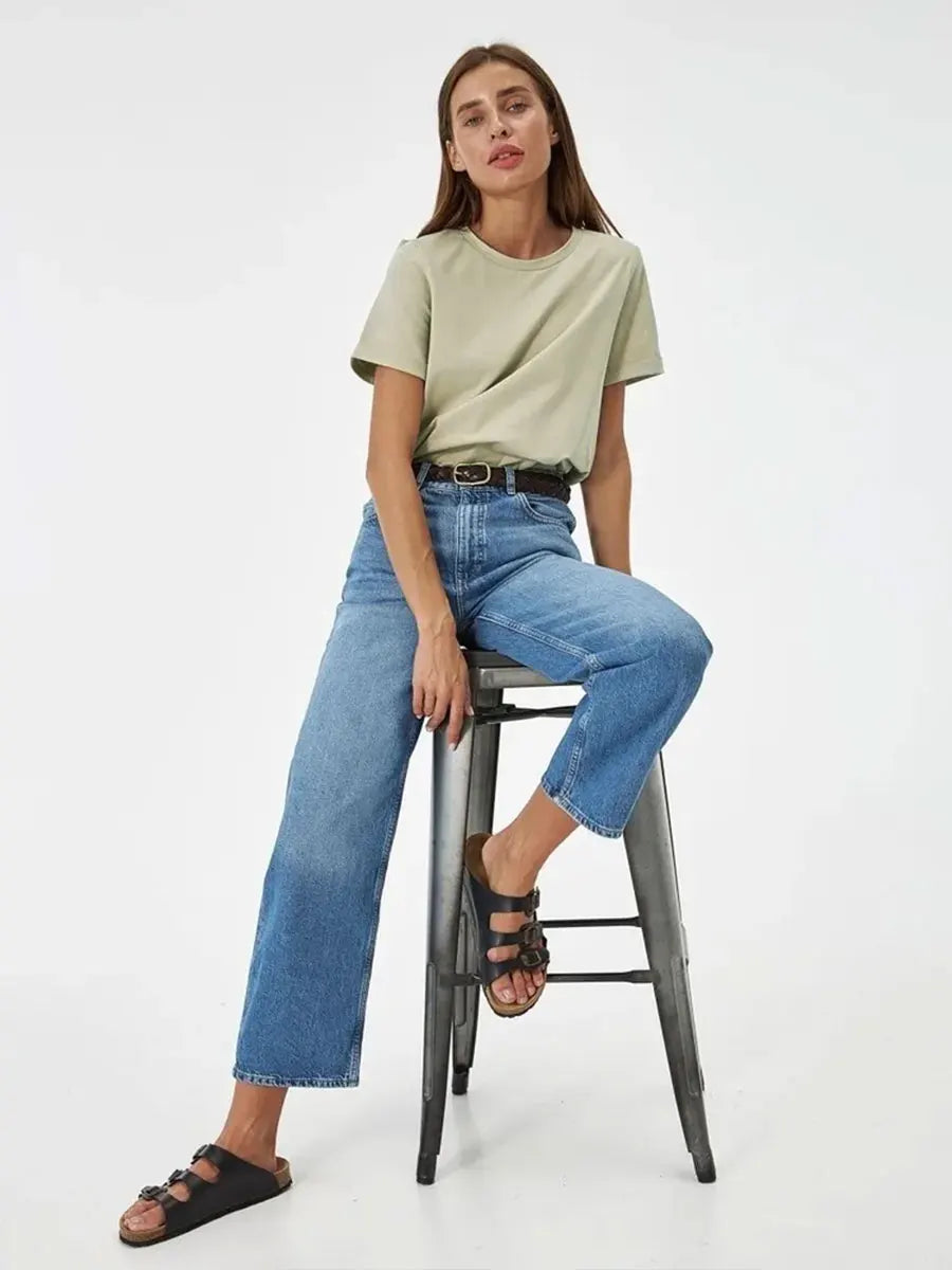 Bornladies Summer 100% Cotton Women's T-shirt Bottoming Tops