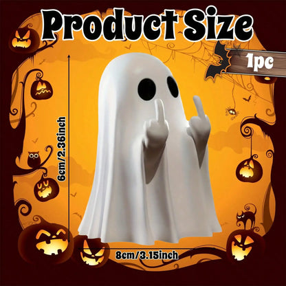 Halloween Ghost Figurine - Spooky Resin Finger Statue