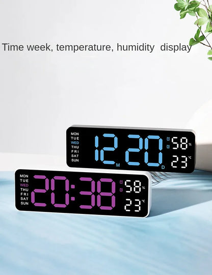 Large Digital Wall Clock Temperature and Humidity