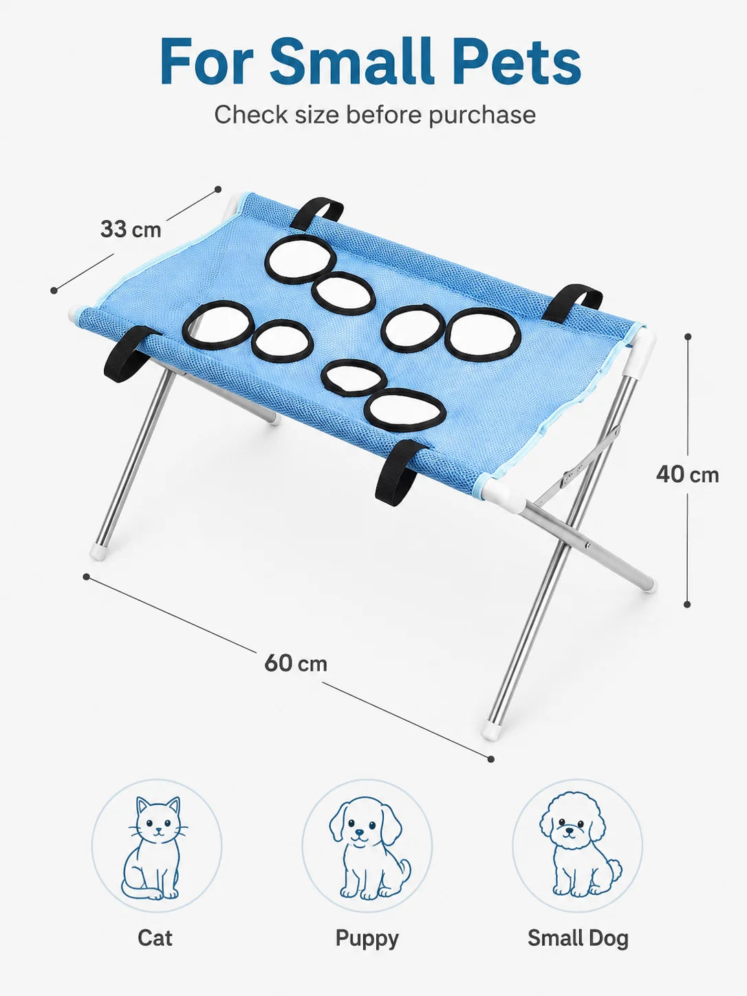 Pet Bathing Hammock Stand Foldable Dog Cat Grooming