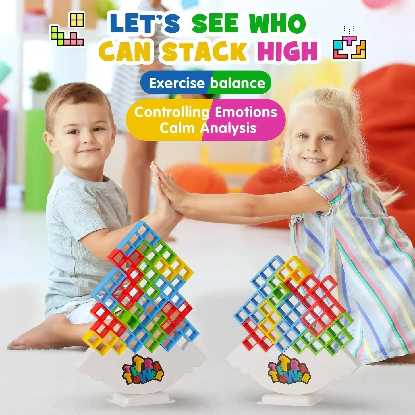 Puzzles Tetra Tower Fun Balance Stacking Building Board Game