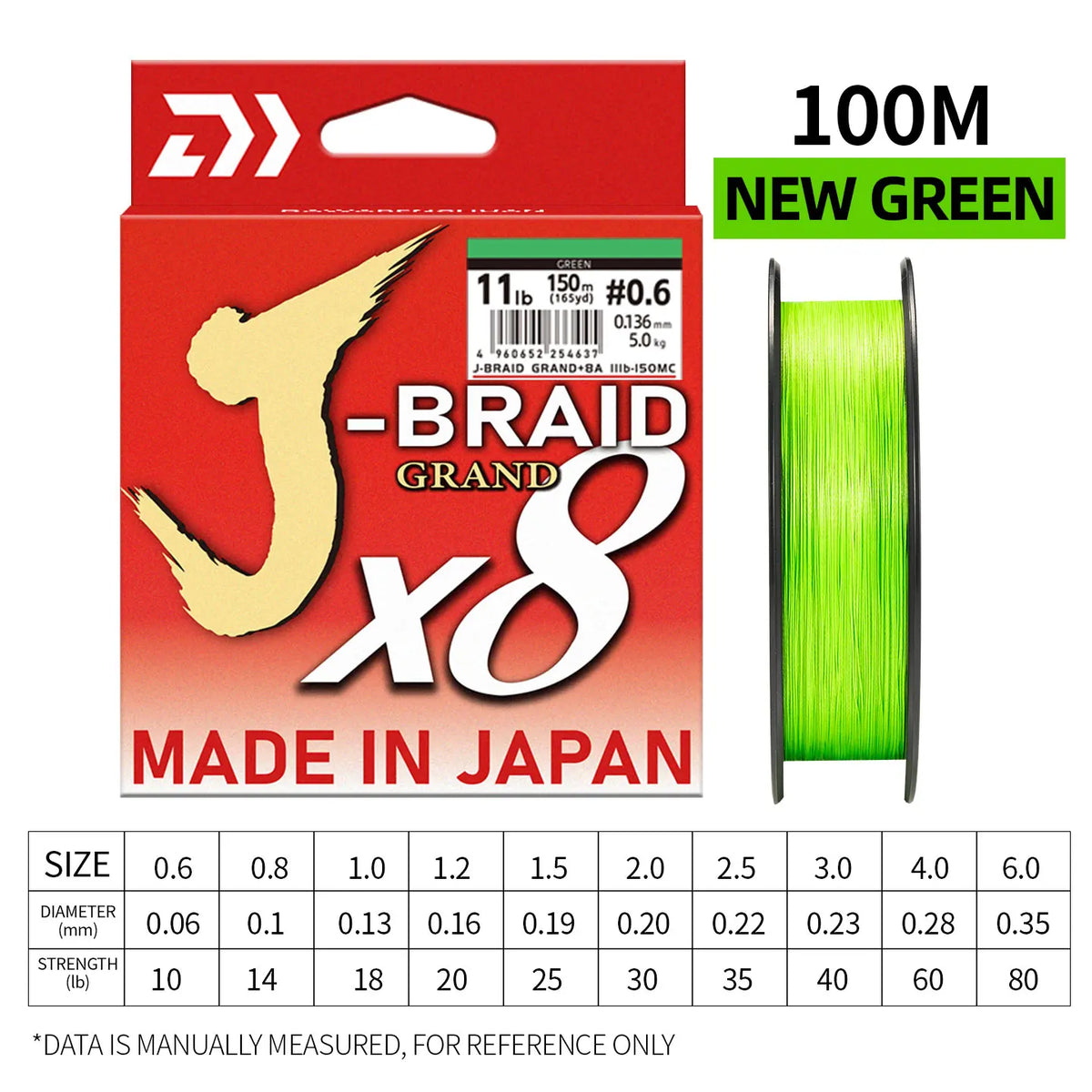 Original X8DAIWA-J Braided Expedition 8 strands Fishing Line