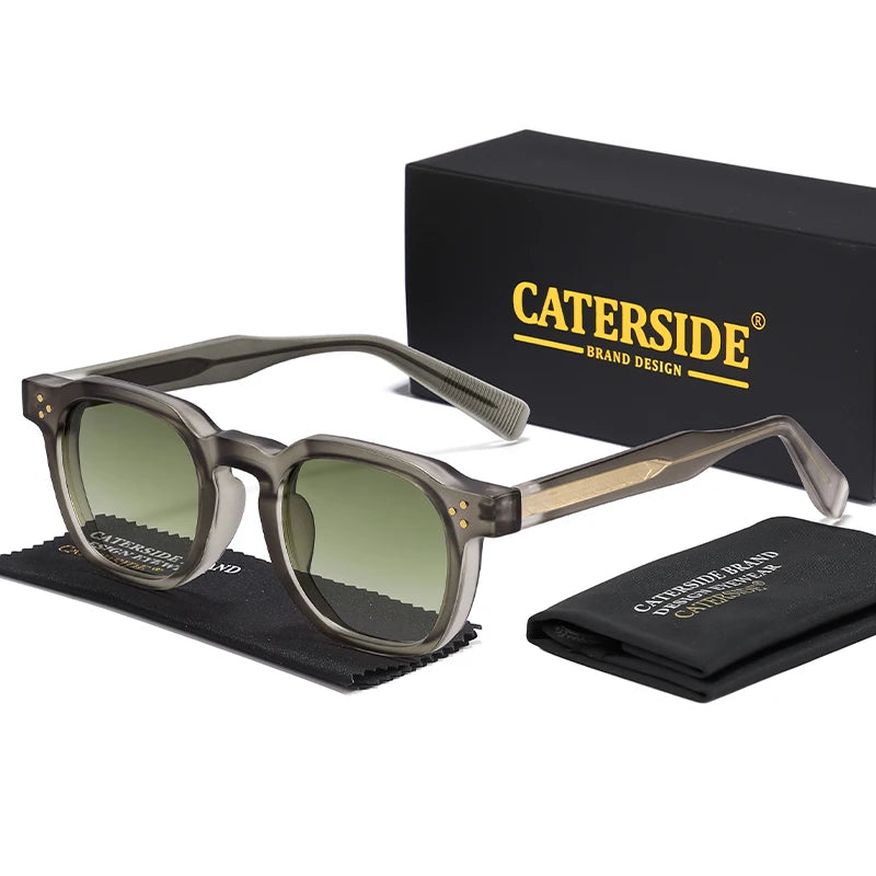 CATERSIDE Retro Punk Men Sunglasses Small Frame Square