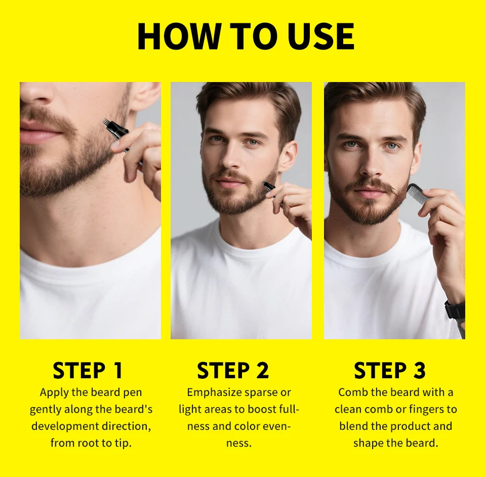 Beard Filler Pen Waterproof Black Brown Beard Coloring