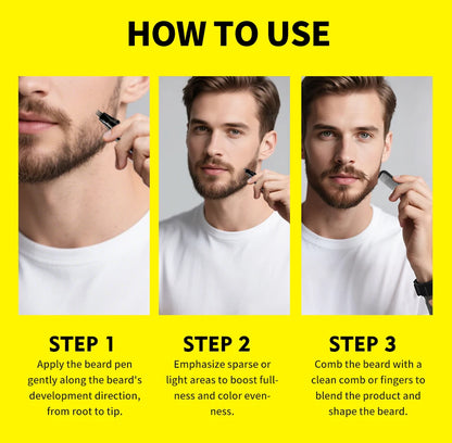 Beard Filler Pen Waterproof Black Brown Beard Coloring