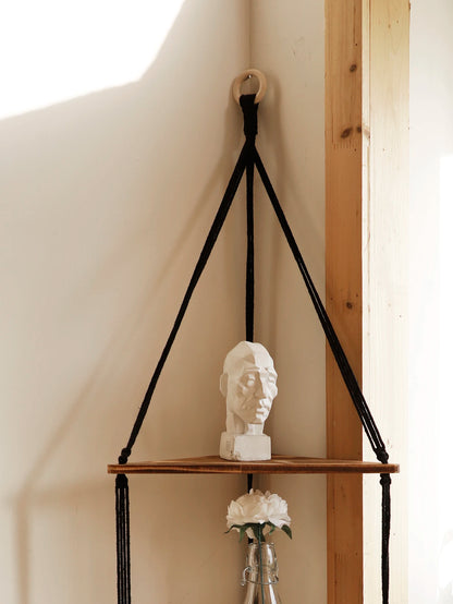 Floating Wall Shelf Wood Triangle Corner Display Stand