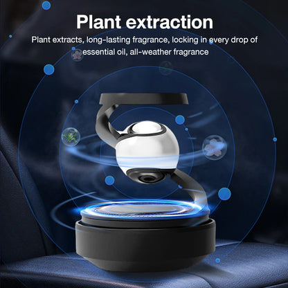 Solar Car Air Freshener Automatic Rotation Dashboard Fragrance