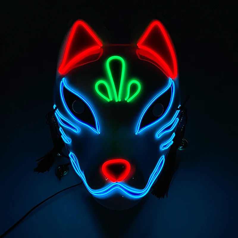 Glowing  Demon Slayer Mask Cosplay Japanese Cartoon