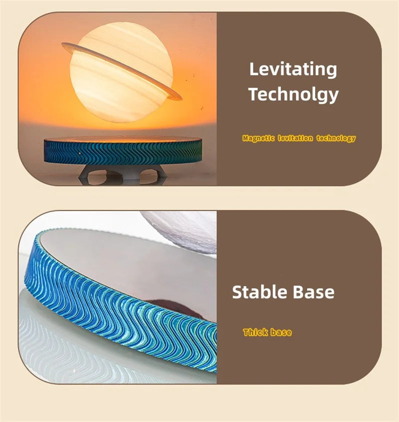Magnetic Levitating Bulb Saturn Moon Lamp Levitating  Table Lamp