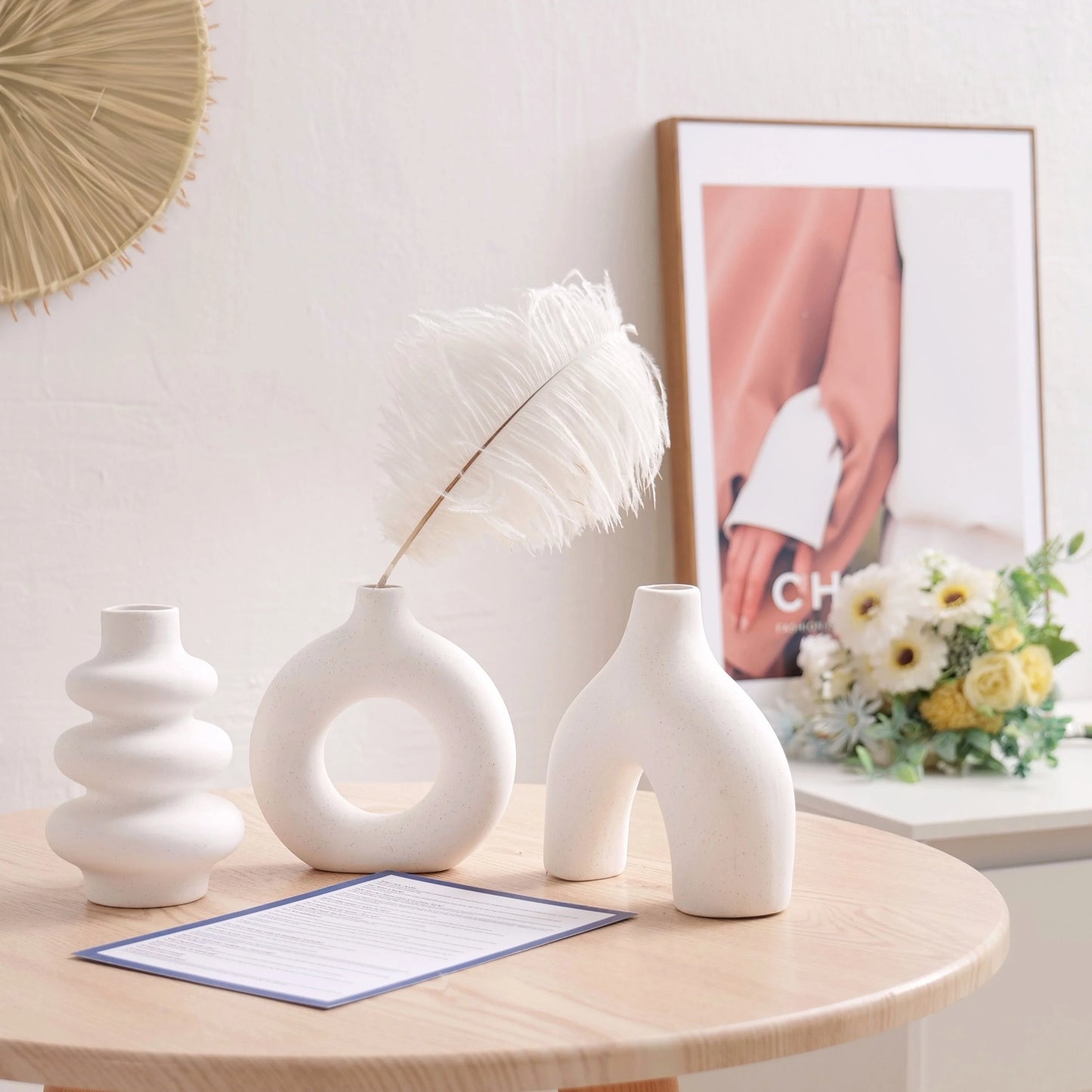 Bohemian ceramic vase set decorative vase ornaments