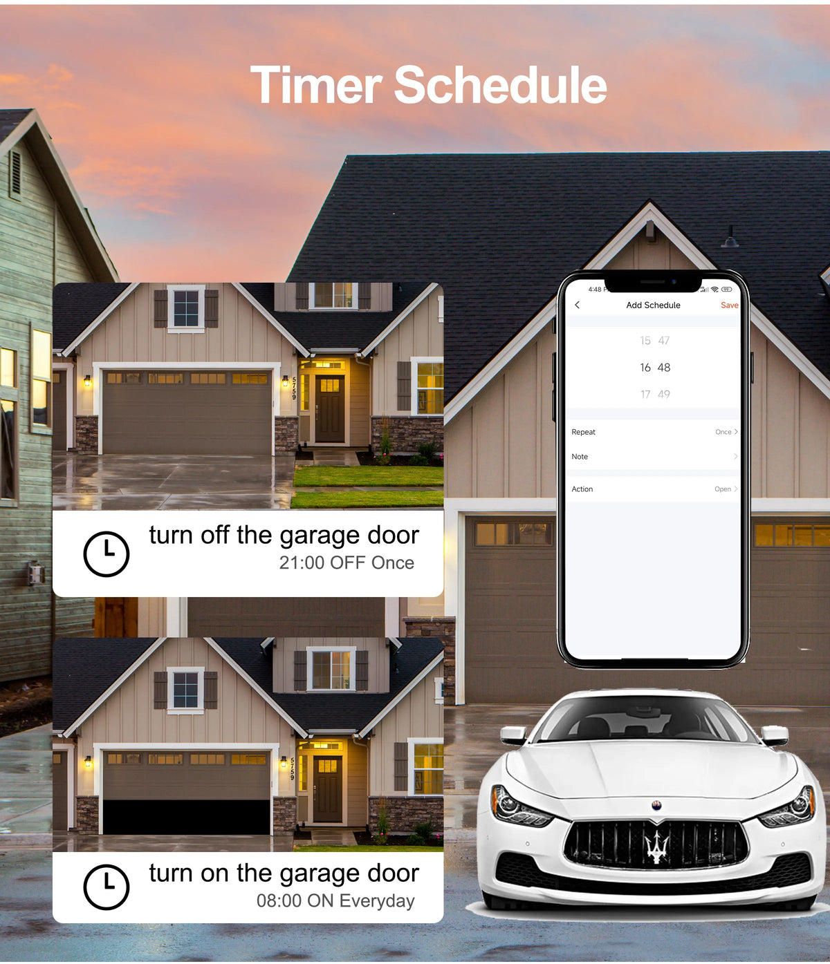 GIRIER Tuya Smart WiFi Garage Door Opener Controller Supports