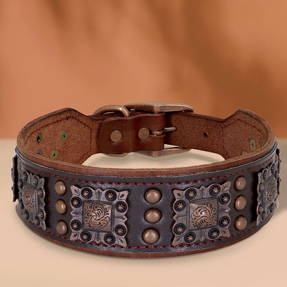 Genuine Leather Dog Collar 2inch Wide Dog Collars