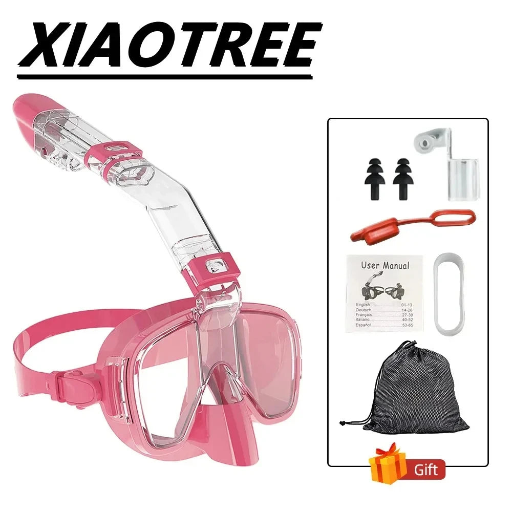 Snorkel and Diving Mask Foldable Anti-Fog Diving Mask Set