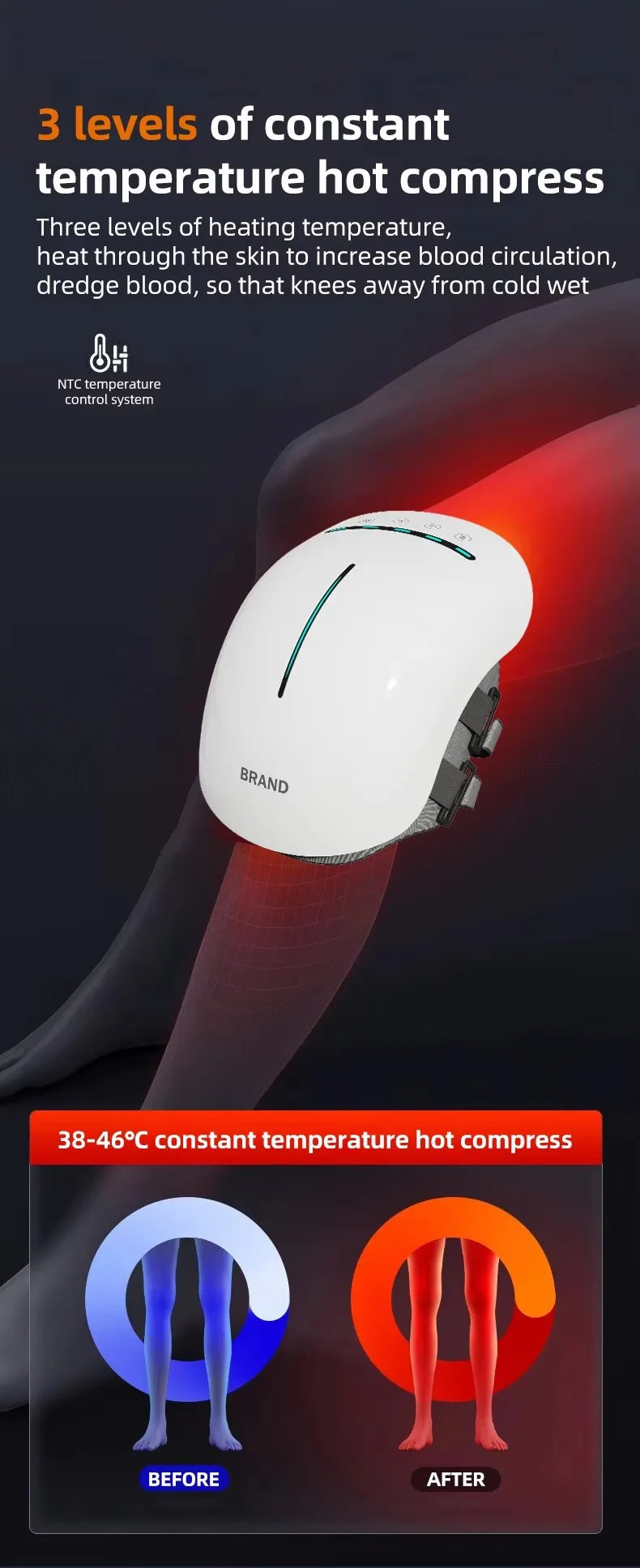 Knee Massager Smart with Heat Red Light  Massage