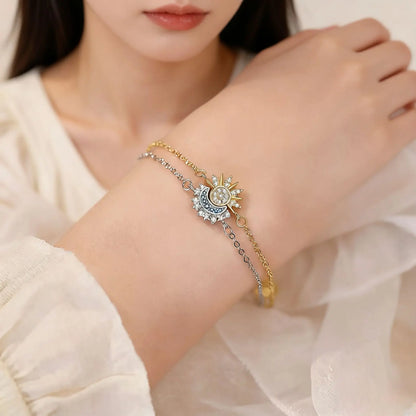 Sun and Moon Zirconia Bracelet Trendy Couple's Fashion