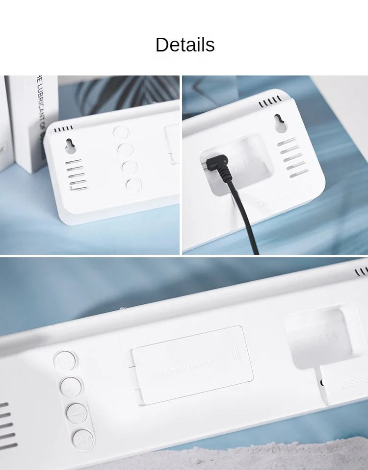 Large Digital Wall Clock Temperature and Humidity