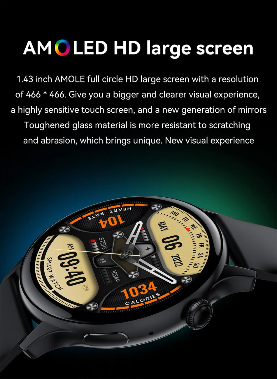 NFC Smart Watch Amoled HD GPS Track Sports Heart Rate