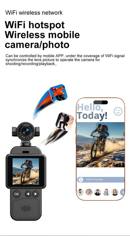 Lenovo 360° Handheld Chest Mount Action Cam 1080P HD