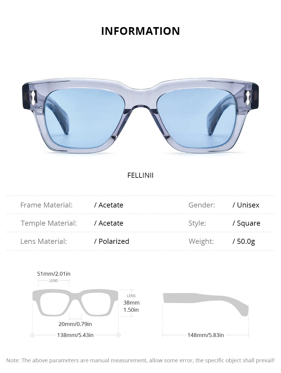 Acetate Polarized Sun Glasses Women Brand Designer