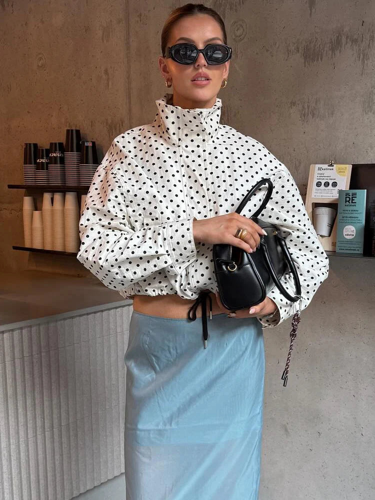 HH Fashion Women's Polka Dot Print Short Coats