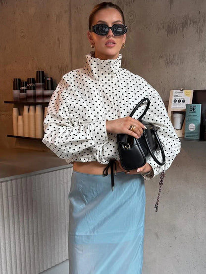 HH Fashion Women's Polka Dot Print Short Coats