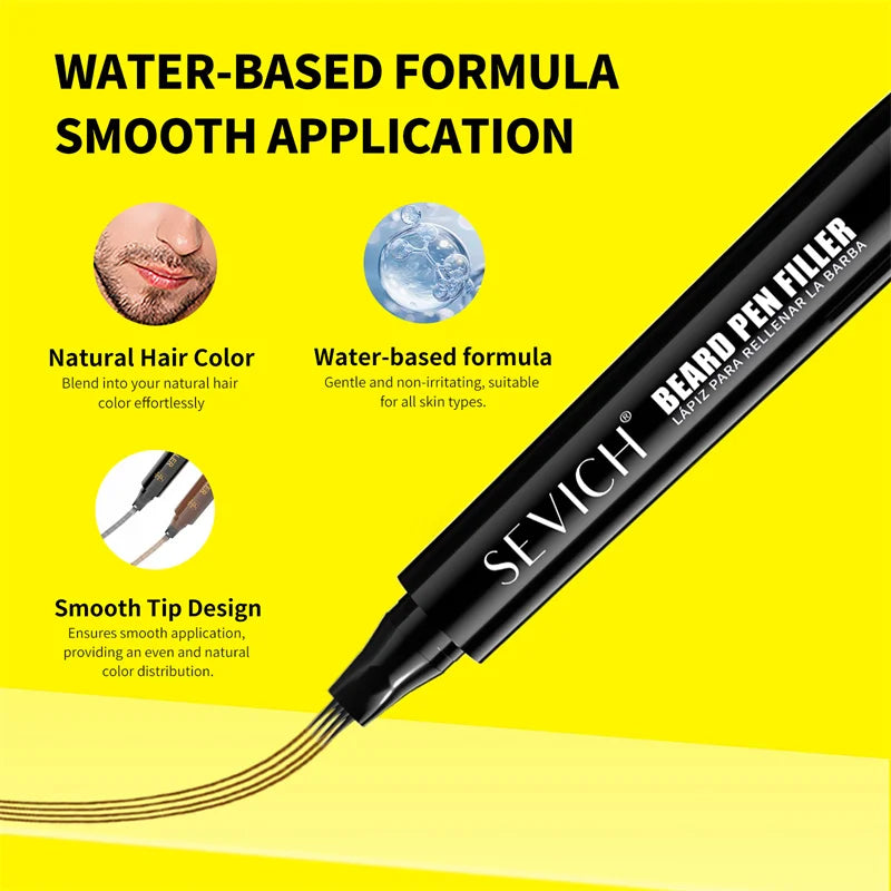Beard Filler Pen Waterproof Black Brown Beard Coloring