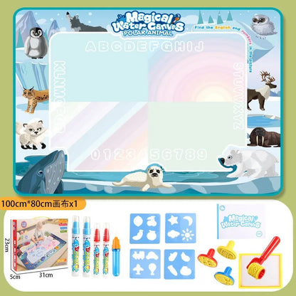 Magic Water Drawing Mat with Reusable Magic Pens