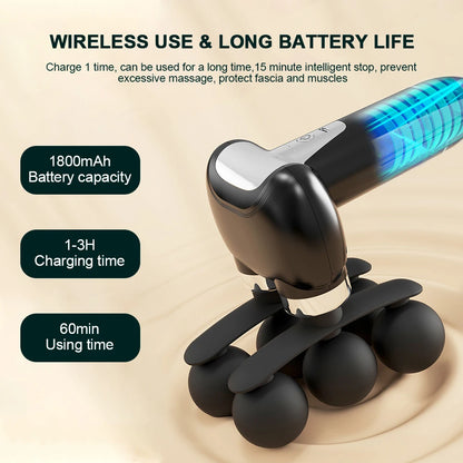 6-Heads Handheld Fascia Gun High Frequency Vibration Body