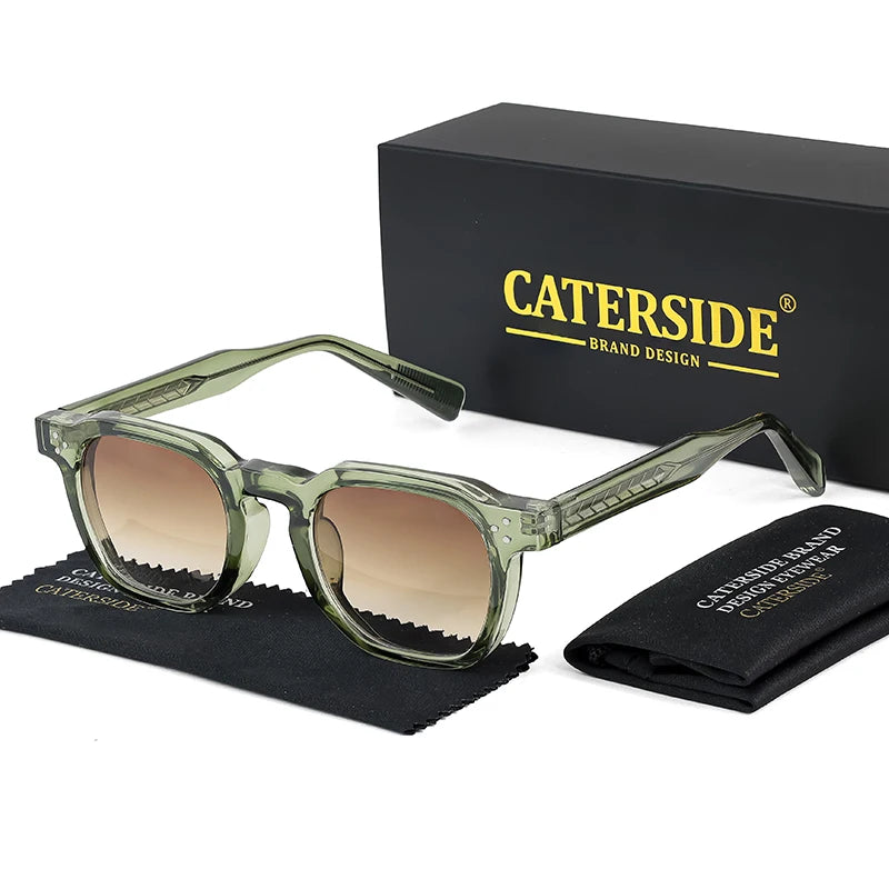 CATERSIDE Retro Punk Men Sunglasses Small Frame Square