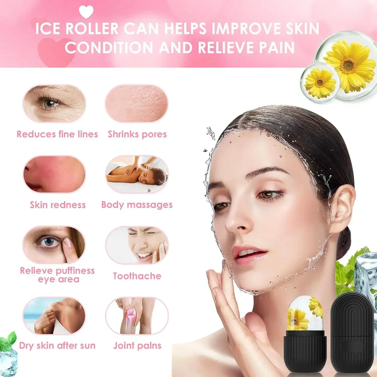 Beauty Facial Massager Apply Face Ice Tray Puffiness